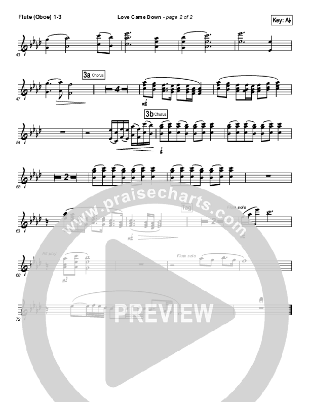 Love Came Down Flute/Oboe 1/2/3 (Kari Jobe)