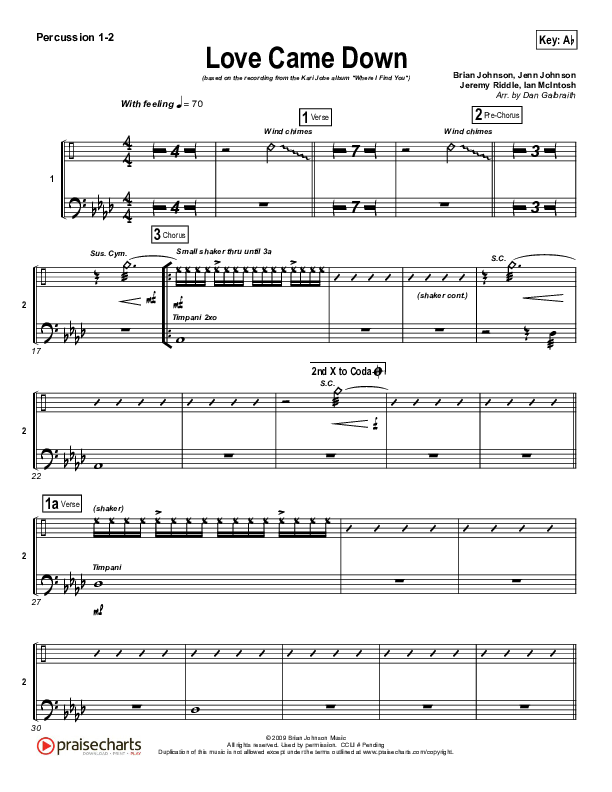 Love Came Down Percussion (Kari Jobe)