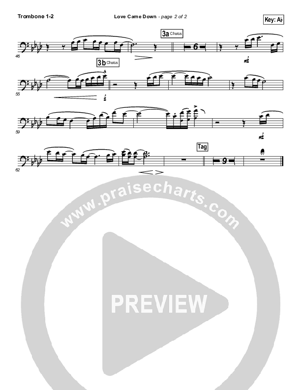 Love Came Down Trombone 1/2 (Kari Jobe)