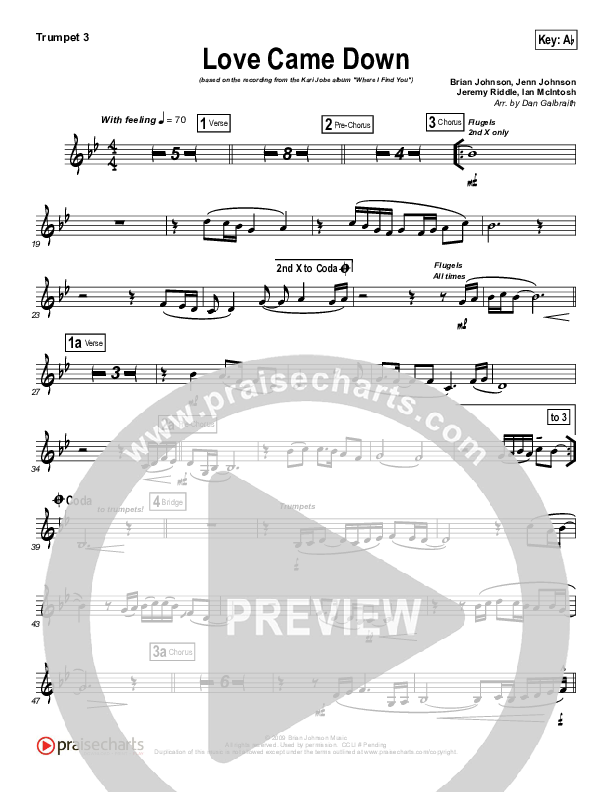Love Came Down Trumpet 3 (Kari Jobe)