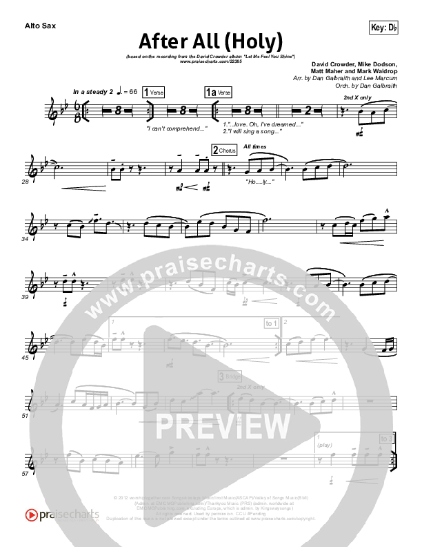 After All (Holy) Alto Sax (David Crowder)