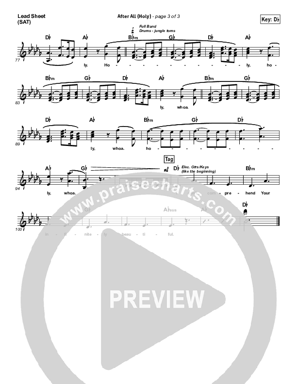 After All (Holy) Lead Sheet (SAT) (David Crowder)