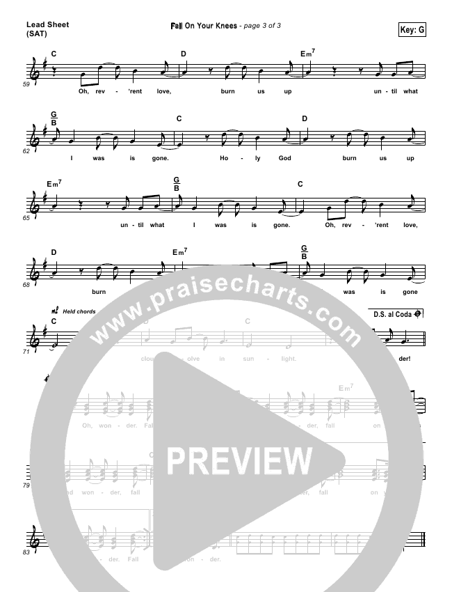 Fall On Your Knees Sheet Music (David Crowder) PraiseCharts