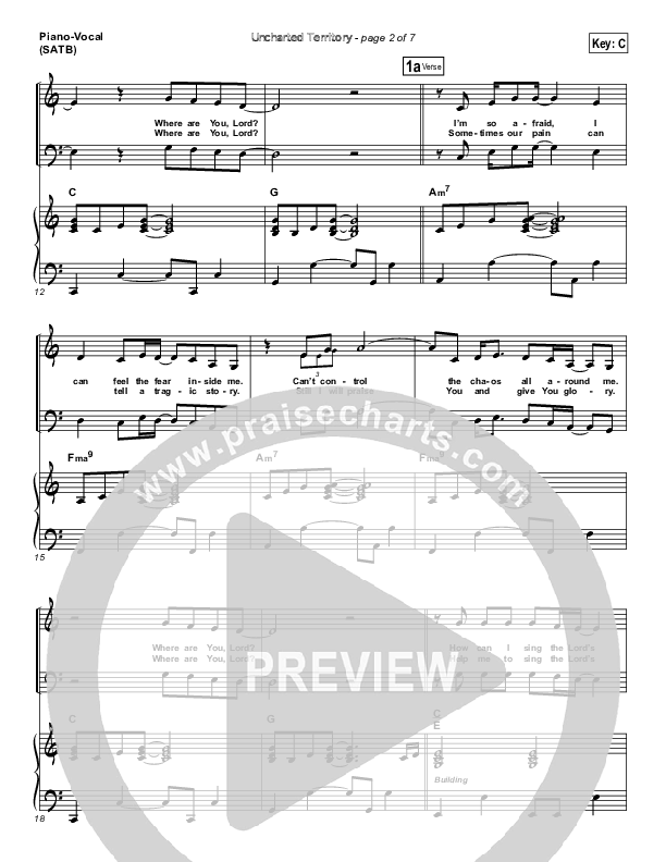 Uncharted Territory Piano/Vocal & Lead (Don Moen)