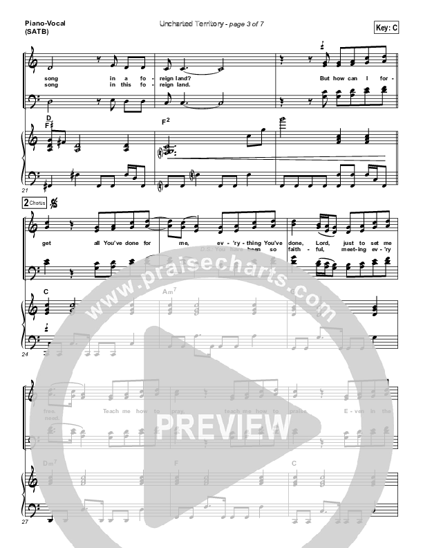 Uncharted Territory Piano/Vocal & Lead (Don Moen)