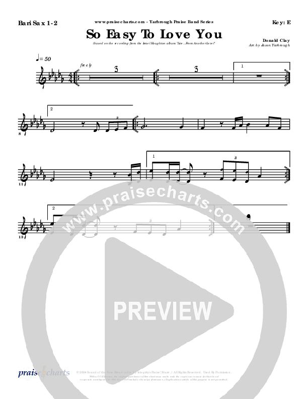 So Easy To Love You Bari Sax (Israel Houghton)