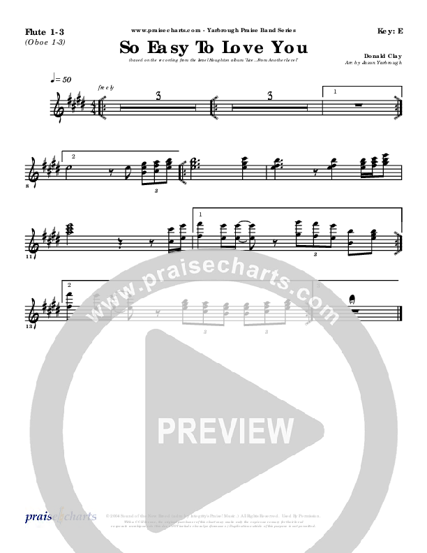 So Easy To Love You Flute 1/2/3 (Israel Houghton)