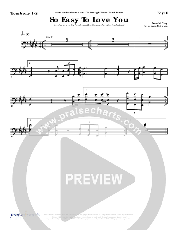 So Easy To Love You Trombone 1/2 (Israel Houghton)