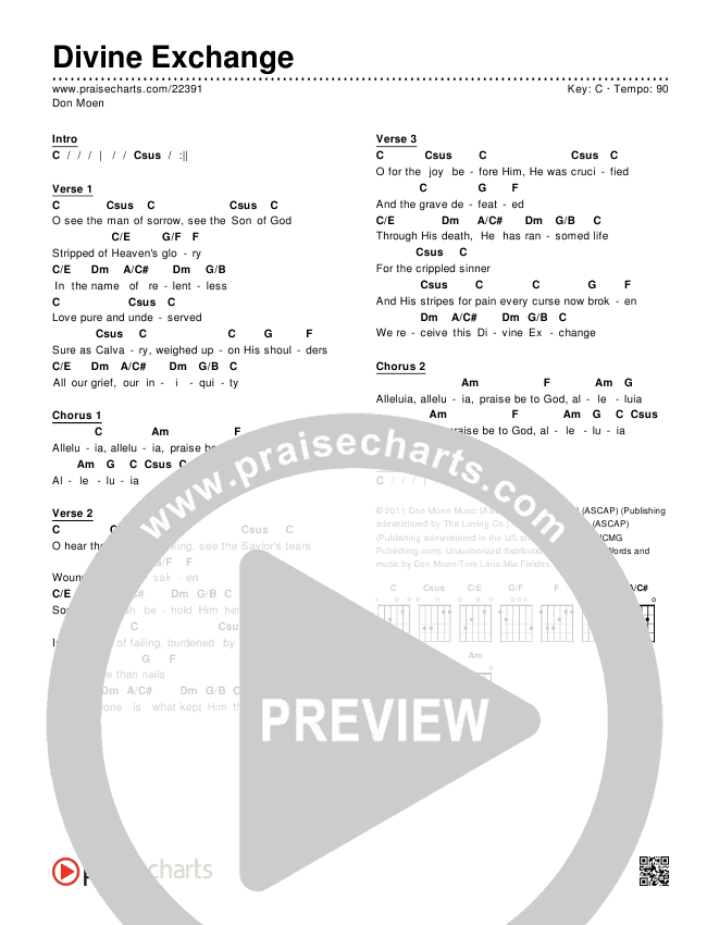 Divine Exchange Chords & Lyrics (Don Moen)