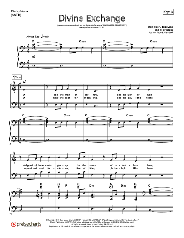 Divine Exchange Lead & Piano (Don Moen)