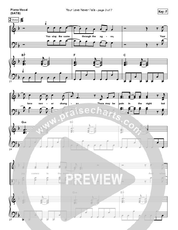 Your Love Never Fails Piano/Vocal (Don Moen)