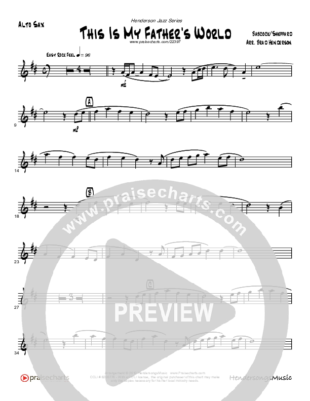 This Is My Father's World (Instrumental) Alto Sax (Brad Henderson)