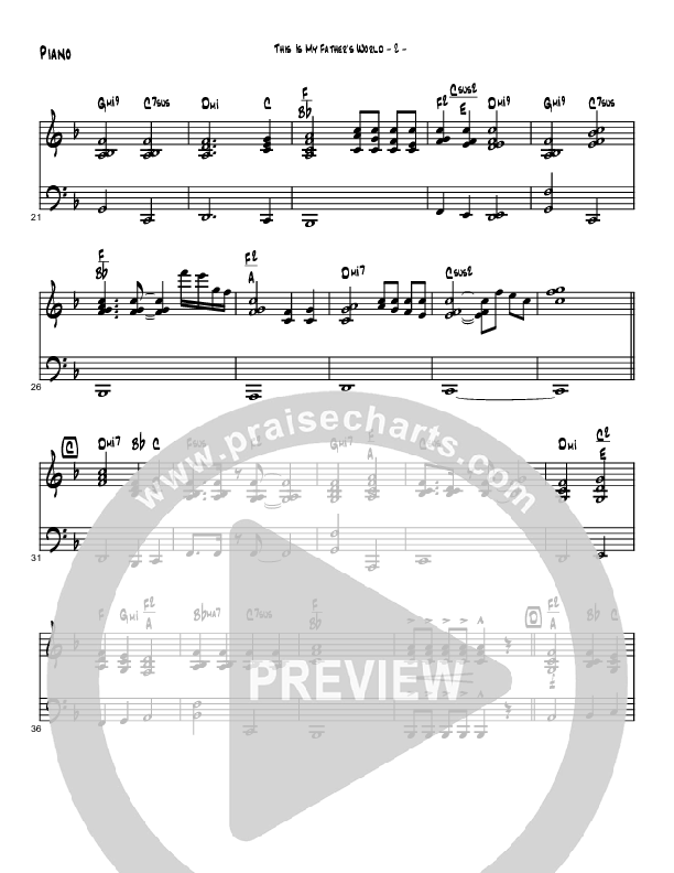 This Is My Father's World (Instrumental) Piano Sheet (Brad Henderson)