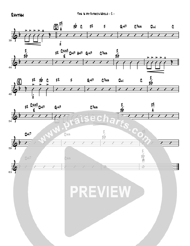 This Is My Father's World (Instrumental) Rhythm Chart (Brad Henderson)