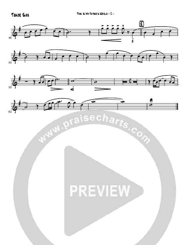 This Is My Father's World (Instrumental) Tenor Sax 2 (Brad Henderson)