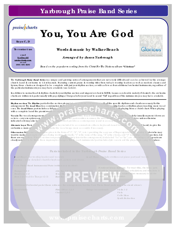 You You Are God Cover Sheet (Walker Beach)