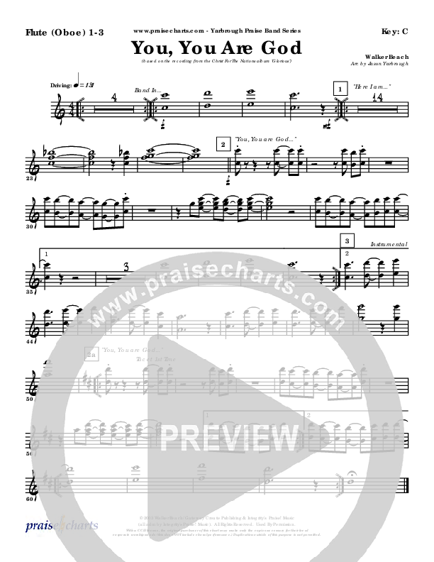 You You Are God Flute/Oboe 1/2/3 (Walker Beach)