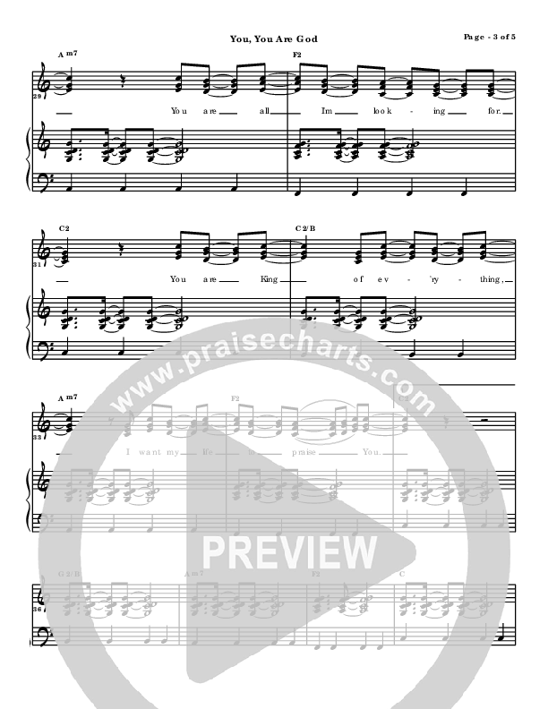 You You Are God Piano/Vocal & Lead (Walker Beach)