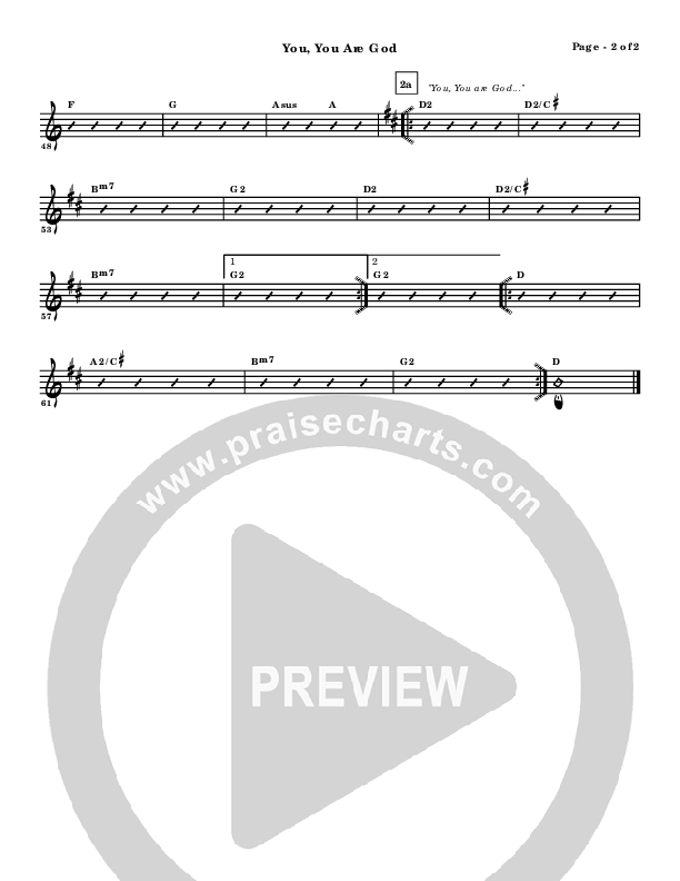 You You Are God Rhythm Chart (Walker Beach)