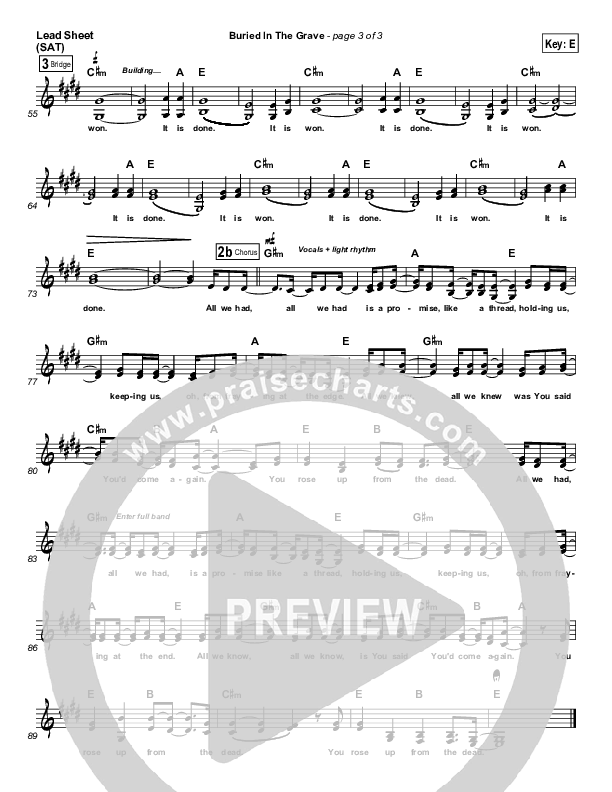 Buried In The Grave Lead Sheet (SAT) (All Sons & Daughters)