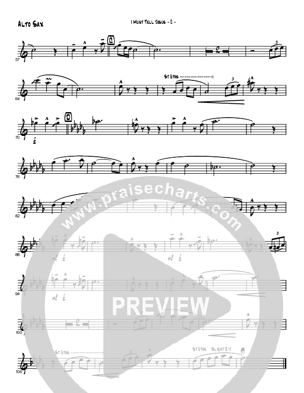 I Must Tell Jesus (Instrumental) Alto Sax (Brad Henderson)