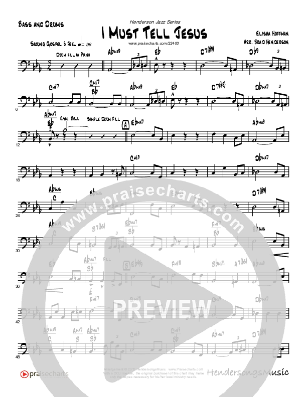 I Must Tell Jesus (Instrumental) Bass Guitar (Brad Henderson)