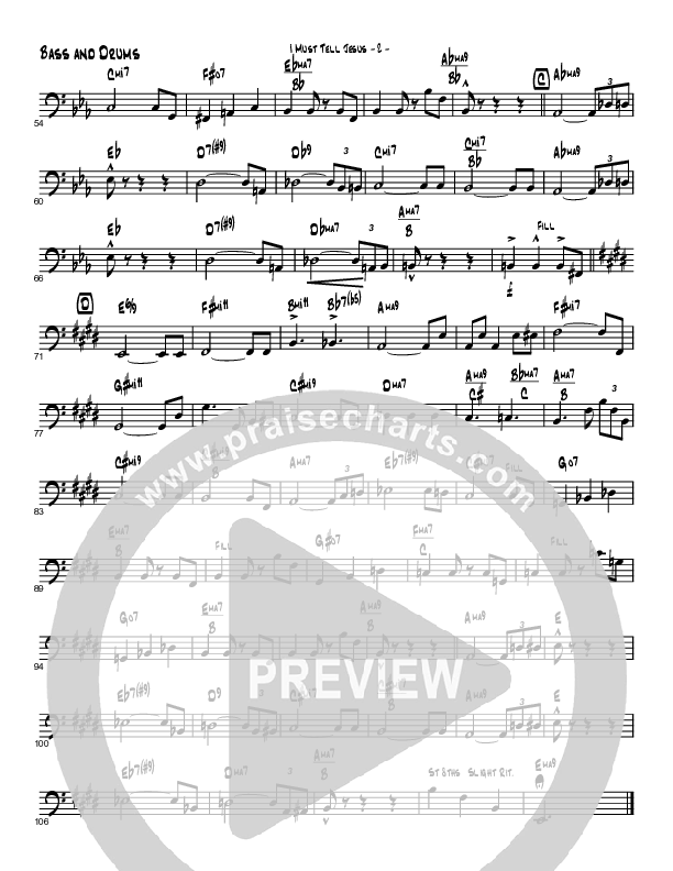 I Must Tell Jesus (Instrumental) Bass Guitar (Brad Henderson)