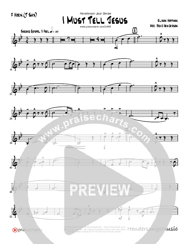 I Must Tell Jesus (Instrumental) French Horn (Brad Henderson)