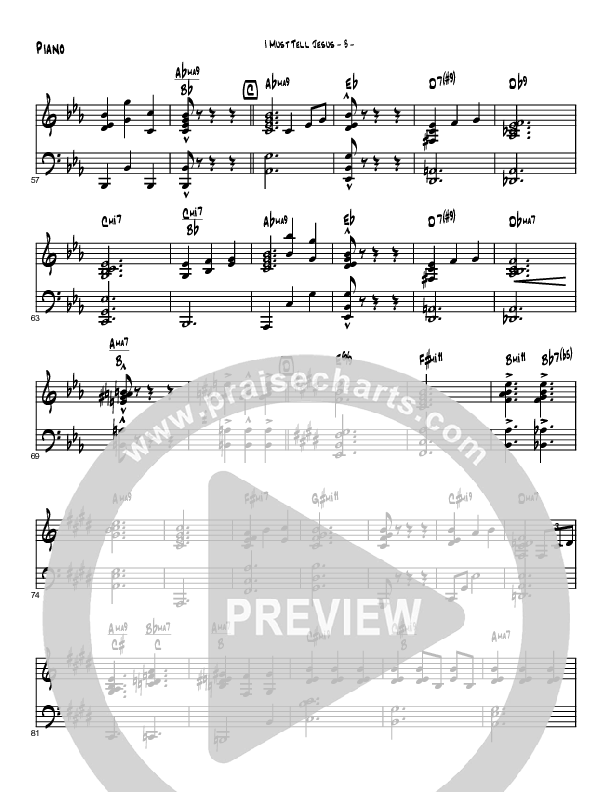 I Must Tell Jesus (Instrumental) Piano Sheet (Brad Henderson)