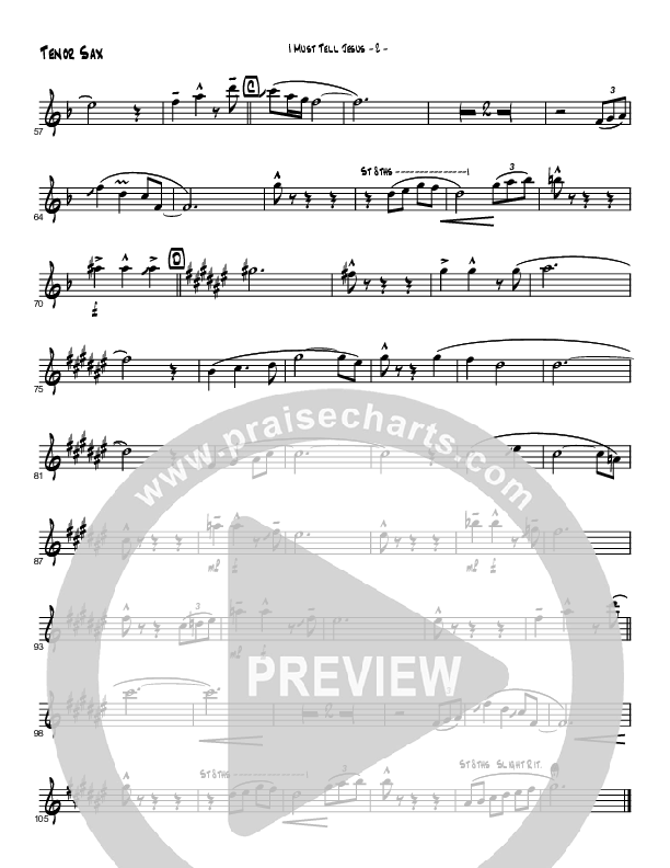 I Must Tell Jesus (Instrumental) Tenor Sax 2 (Brad Henderson)