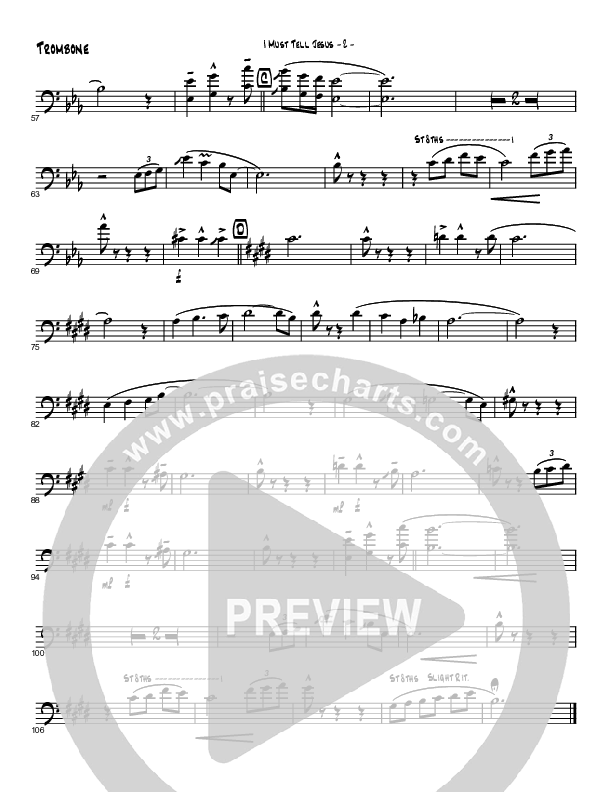 I Must Tell Jesus (Instrumental) Trombone (Brad Henderson)