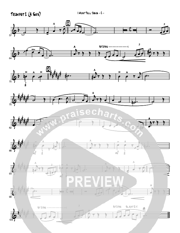 I Must Tell Jesus (Instrumental) Trumpet 2 (Brad Henderson)