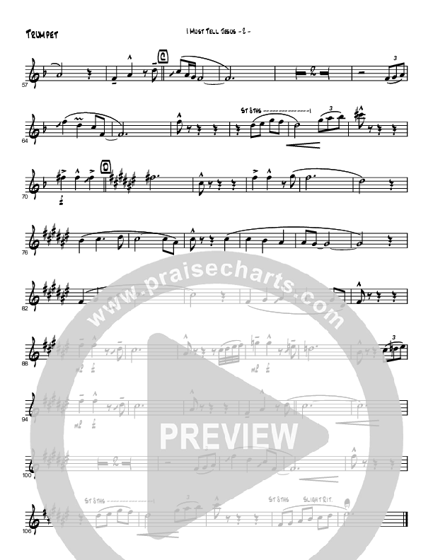 I Must Tell Jesus (Instrumental) Trumpet (Brad Henderson)