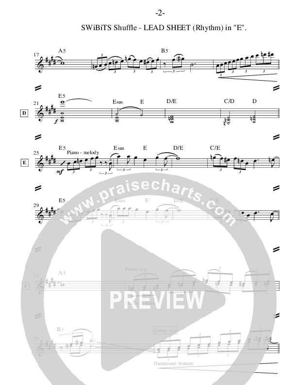 SWiBiTS Shuffle Lead Sheet (Ric Flauding)
