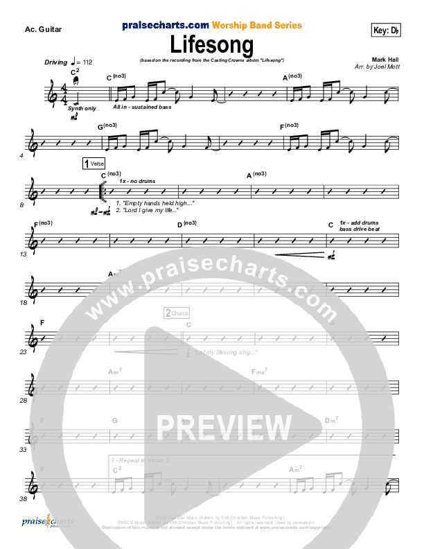 Lifesong Rhythm Chart (Casting Crowns)
