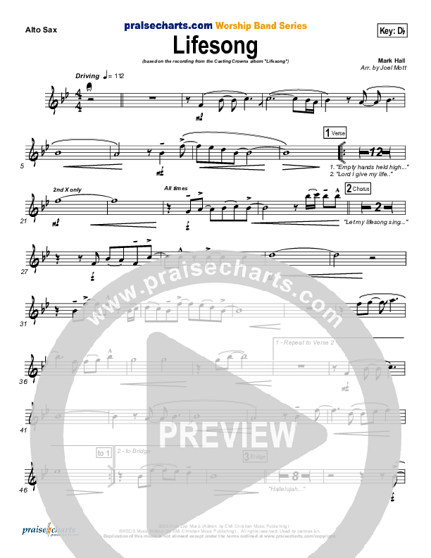 Lifesong Alto Sax (Casting Crowns)
