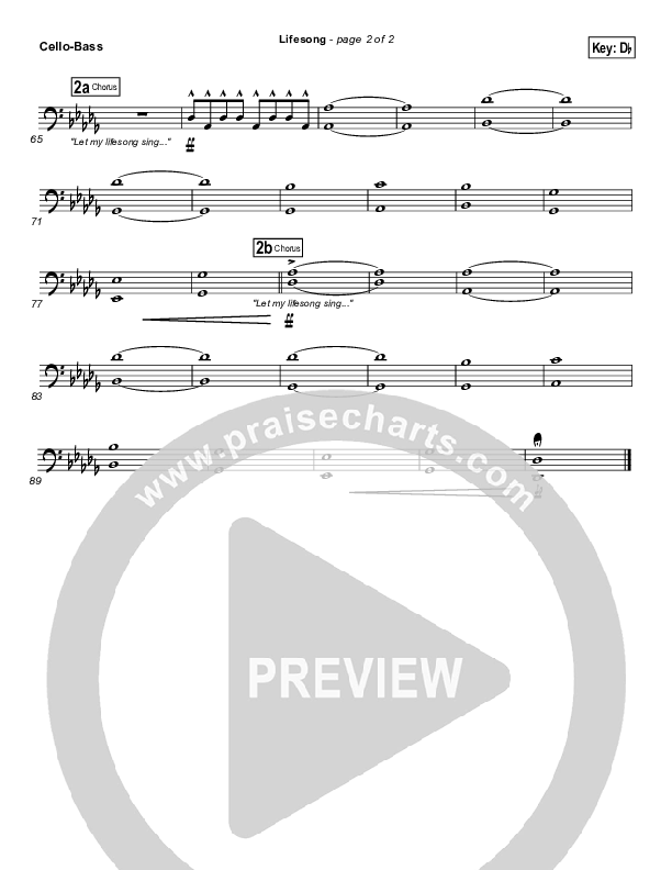 Lifesong Cello/Bass (Casting Crowns)
