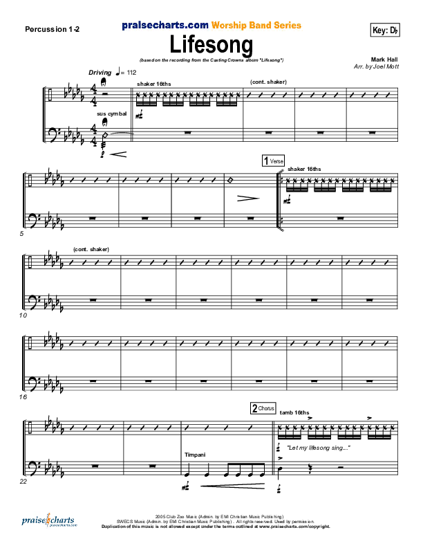 Lifesong Percussion 1/2 (Casting Crowns)