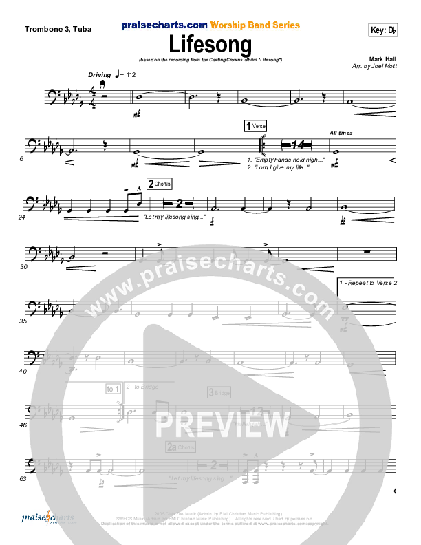 Lifesong Trombone 3/Tuba (Casting Crowns)