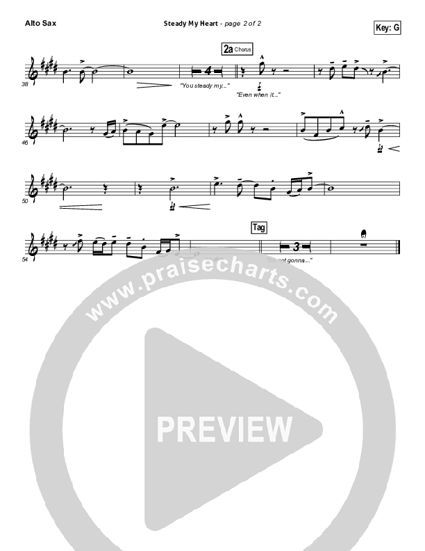 Steady My Heart Alto Sax (Kari Jobe)