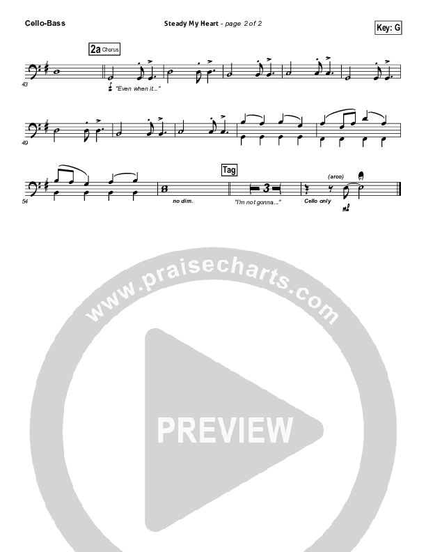 Steady My Heart Cello/Bass (Kari Jobe)