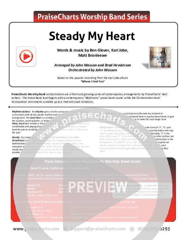 Steady My Heart Cover Sheet (Kari Jobe)