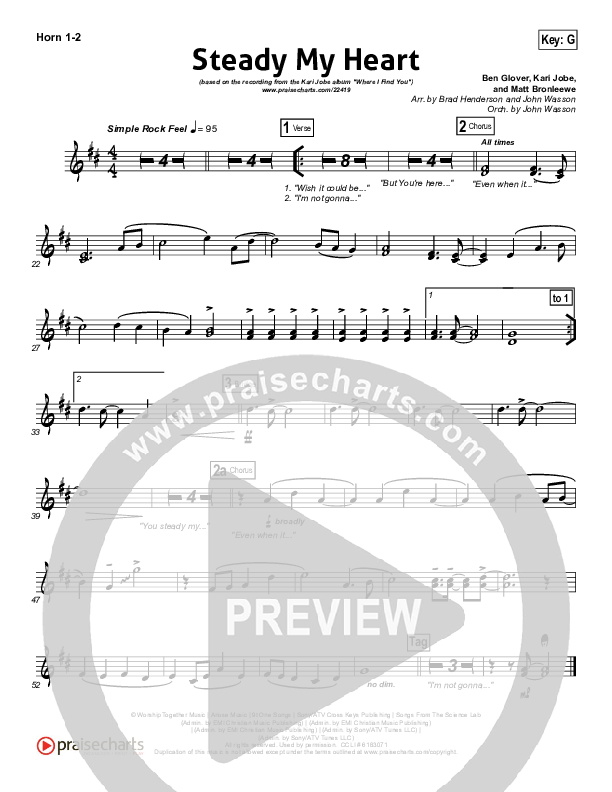 Steady My Heart French Horn 1/2 (Kari Jobe)