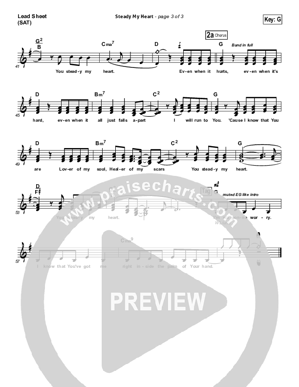 Steady My Heart Lead Sheet (SAT) (Kari Jobe)