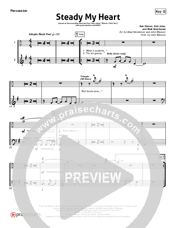 Steady My Heart Percussion (Kari Jobe)