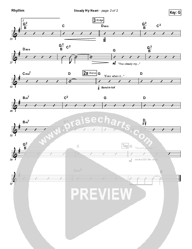 Steady My Heart Rhythm Chart (Kari Jobe)