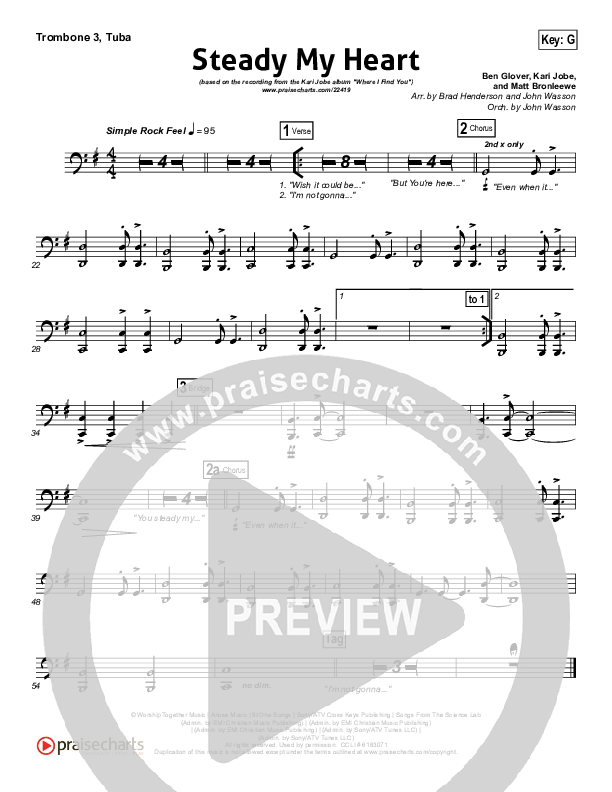 Steady My Heart Trombone 3/Tuba (Kari Jobe)