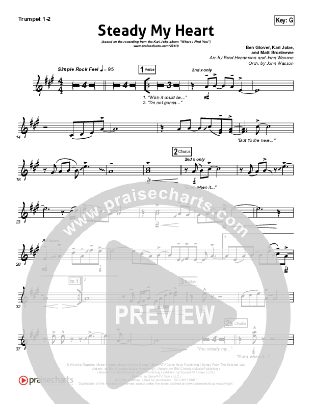 Steady My Heart Trumpet 1,2 (Kari Jobe)