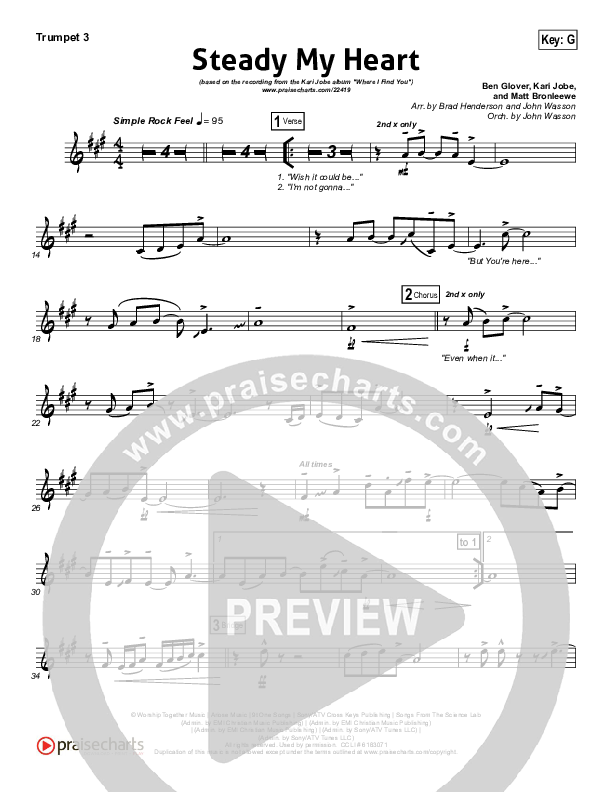 Steady My Heart Trumpet 3 (Kari Jobe)