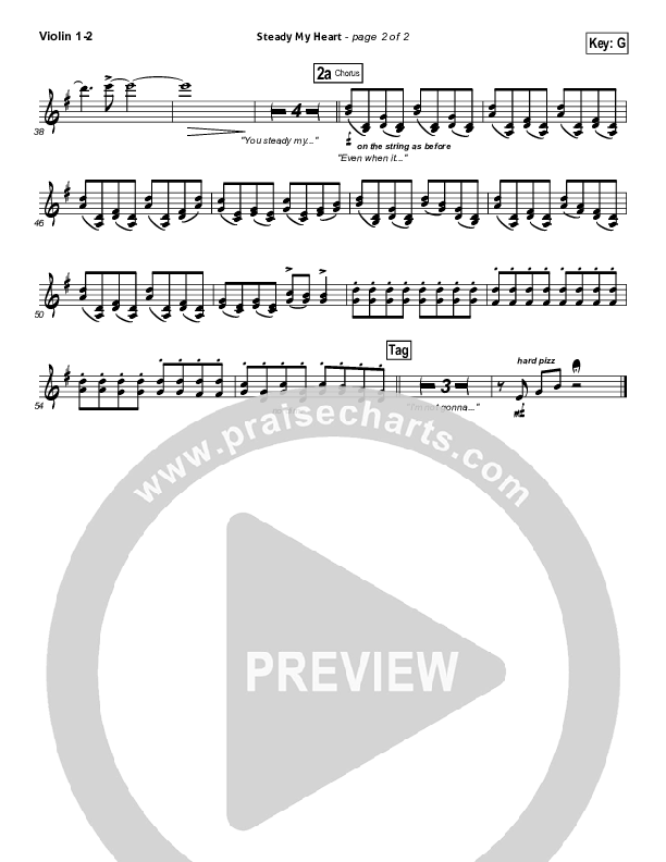 Steady My Heart Violin 1/2 (Kari Jobe)